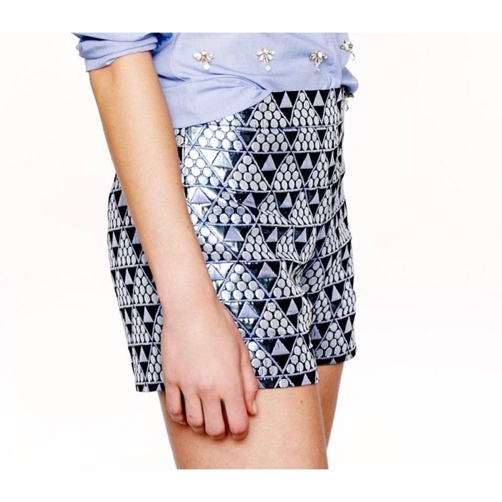 JCREW COLLECTION Blue Pyramid Brocade Shorts